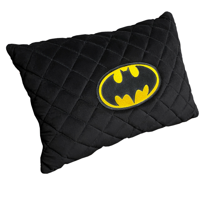 Подушки из алькантары Подушка из алькантары с вышивкой Batman (Черная)
