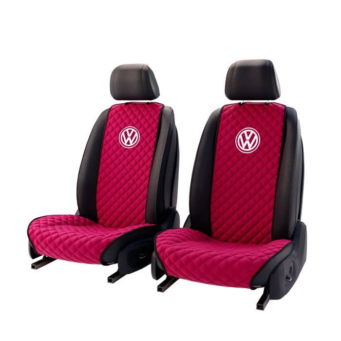 Накидки на сидения Передние накидки с вышивкой Volkswagen (Бордовый)
