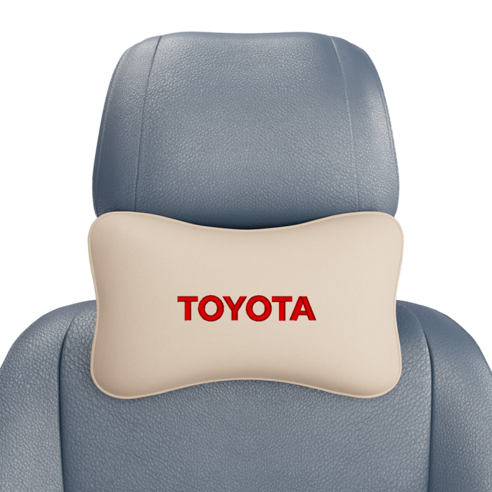 Подушки под шею Подушка под шею бежевая с вышивкой Toyota text
