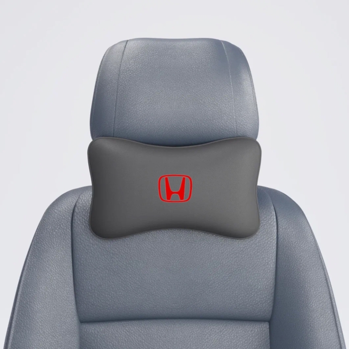 Подушки под шею Подушка под шею серая с вышивкой Honda
